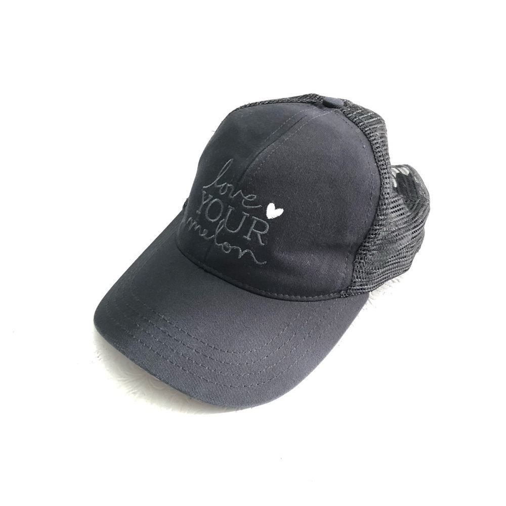 Love Your Melon Black Embroidered Trucker Hat Adjust EUC Unisex Adult One Size - Picture 1 of 7